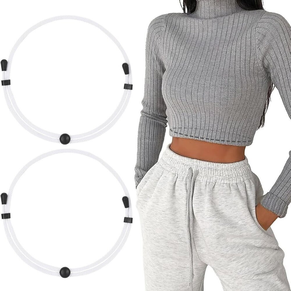 Women Elastic Tuck Band Belt 2Pack Adjustable Cropping Shirt Sweater Waist